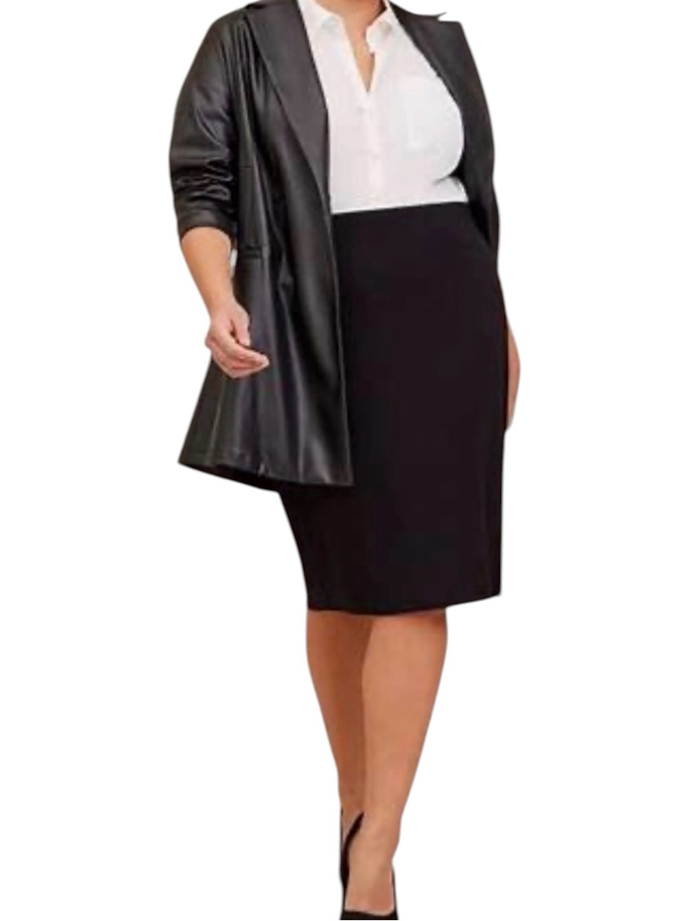 Vintage Louben Black Pencil Skirt Flared Back Hem Size Size 14 Capsule Classic